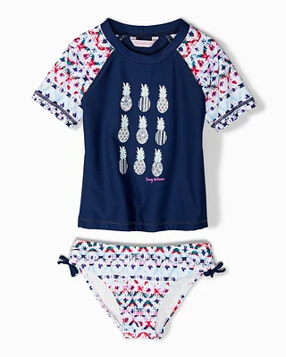 Baby Pineapple Ikat Rash Guard Set