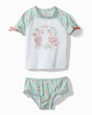 Baby Flamingo Fun Rash Guard Swim Set