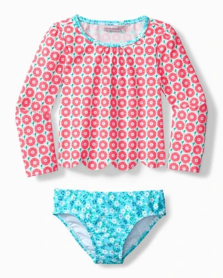 Toddler Mixed Floral Rash Guard Swim Set