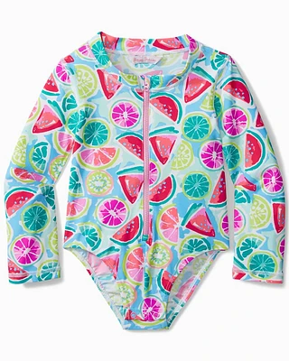 Toddler Mixed Fruit One-Piece Rash Guard Swimsuit