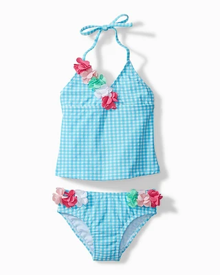 Little Girls' Gingham Tankini Swim Set