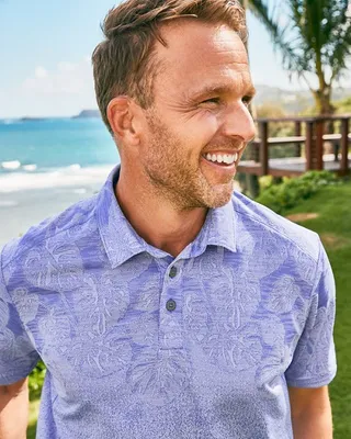 Tommy Bahama Men's Coast Palm Tiles Shirt - Blue Allure - Size M