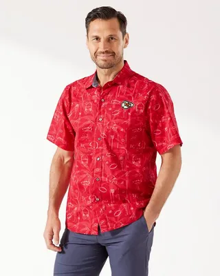 Detroit Lions Tommy Bahama Sport Jungle Shade Camp Button-Down Shirt - Blue