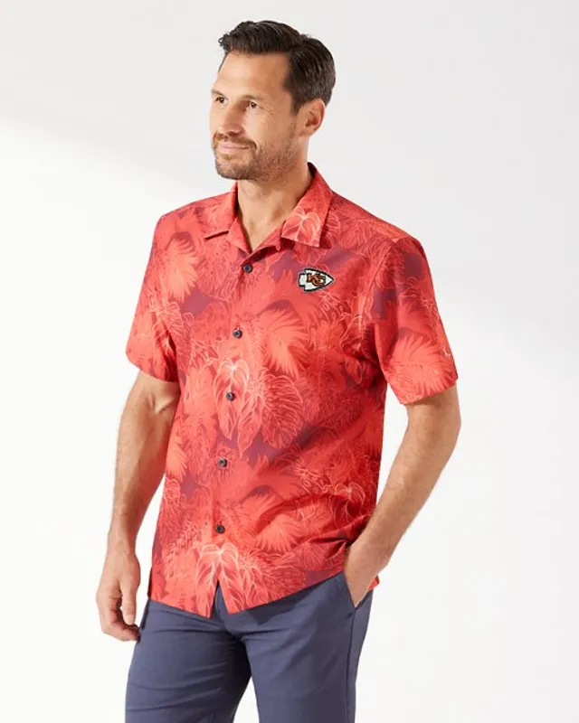 Men's Tommy Bahama Orange Chicago Bears Coast Luminescent Fronds Camp  IslandZone Button-Up Shirt