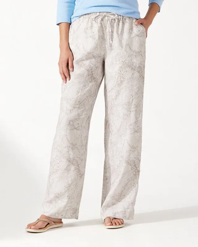 Tommy Bahama Floral Flirtini Two Palms High-Rise Linen Easy Pants