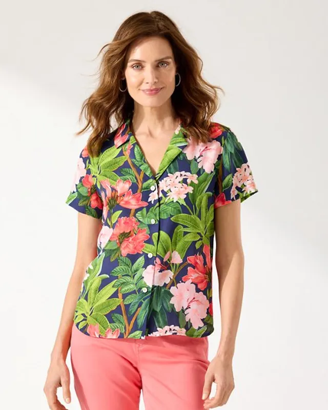 Tommy Bahama Hawaiian Hot Spots Embroidered Silk Camp Shirt