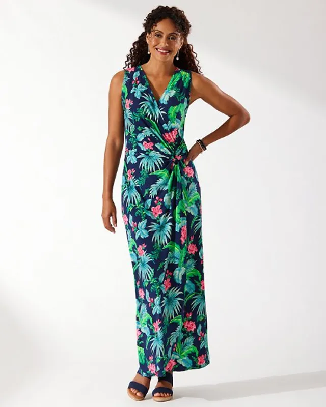 Tommy Bahama Clara Floral Isle Faux-Wrap Maxi Dress