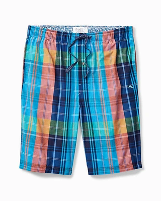 Preppy Plaid Woven Lounge Shorts