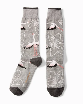 Flamingo In Flight Socks