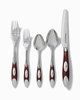 Rosewood Veneer 5-Piece Flatware Set