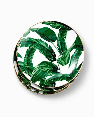 Banana Leaf Salad Plate Set - Set of 4