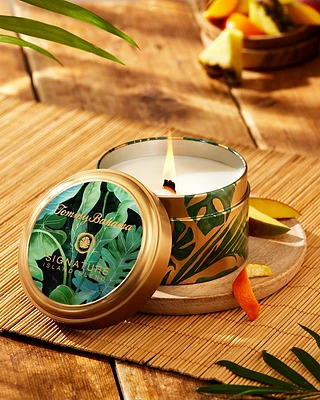 Island Blend Villa Fronds Tin Candle