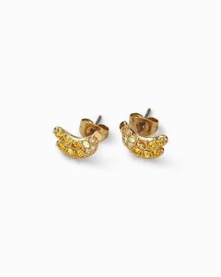 Banana Stud Earrings With SwarovskiÂ® Crystals