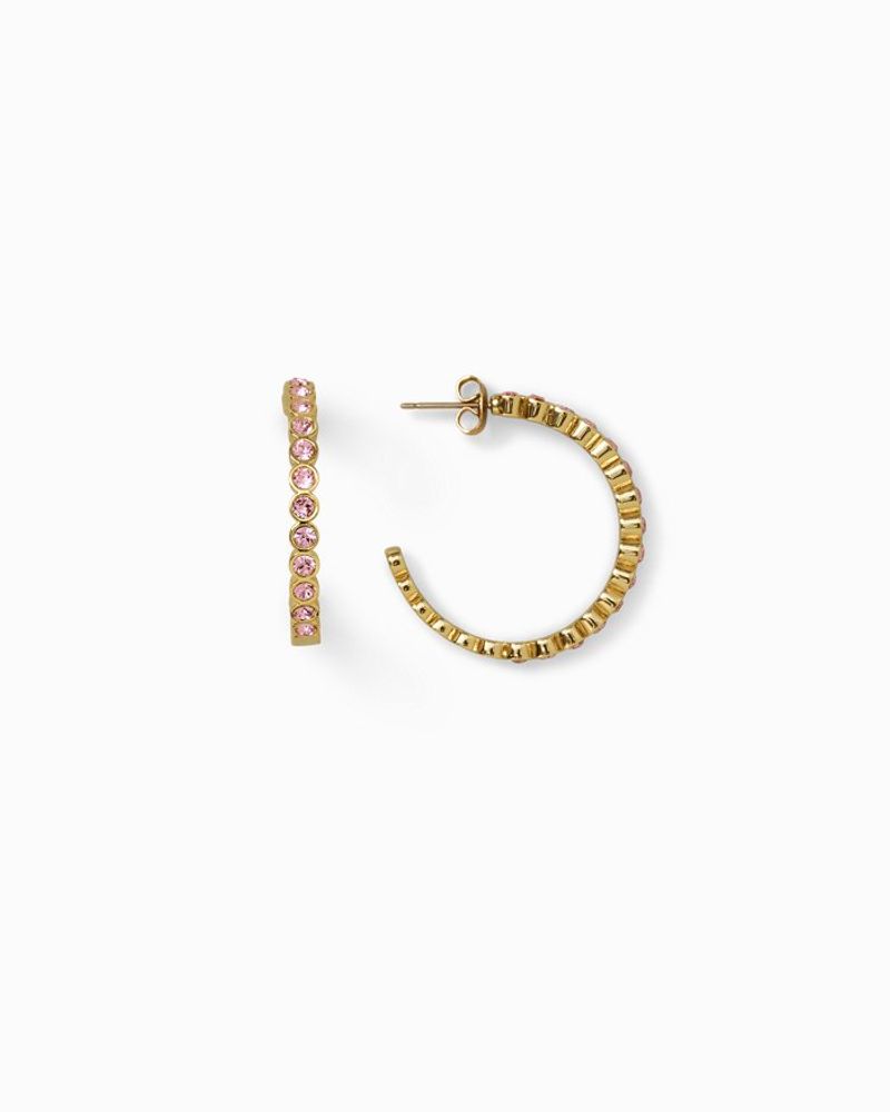 Large Hoop Earrings With Bezel Set Swarovski® Crystals