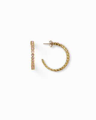 Large Hoop Earrings With Bezel Set SwarovskiÂ® Crystals