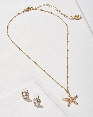 Starfish Necklace & Earring Gift Set