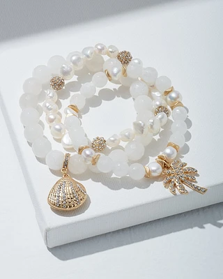 Triple Freshwater Pearl Bracelet Gift Set