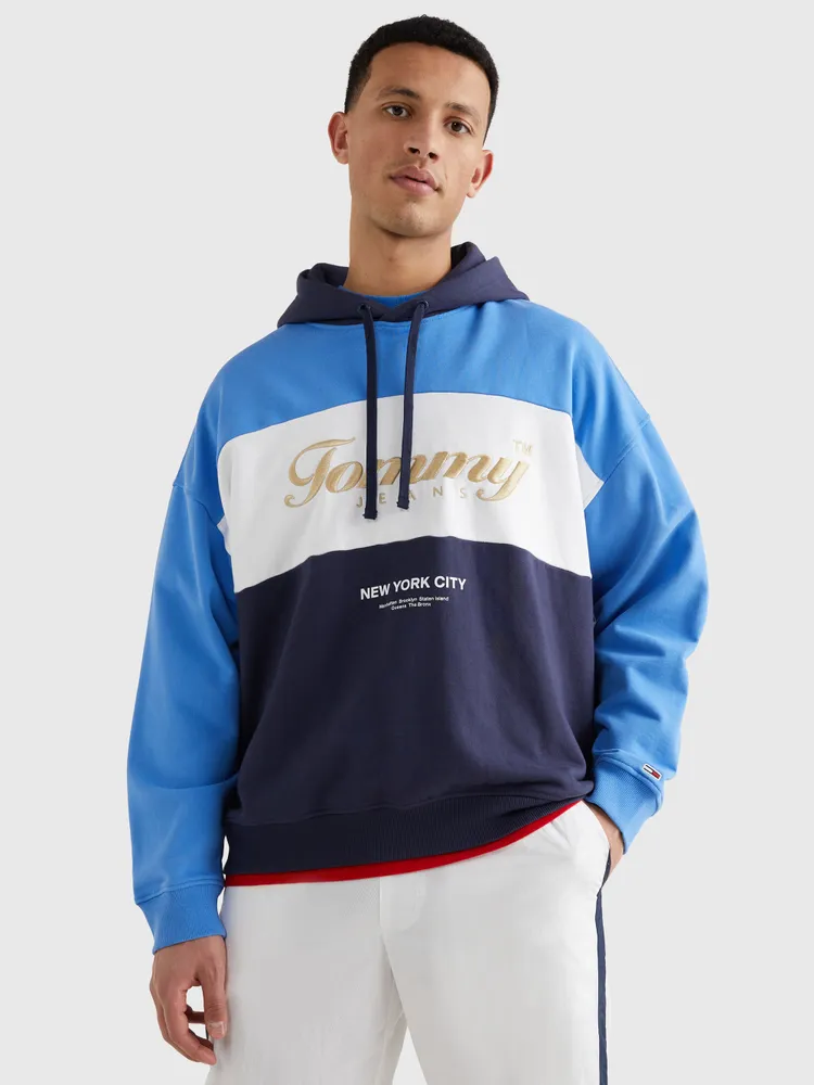 Sudadera Tommy Hilfiger Block Logo Hoodie Hombre Original