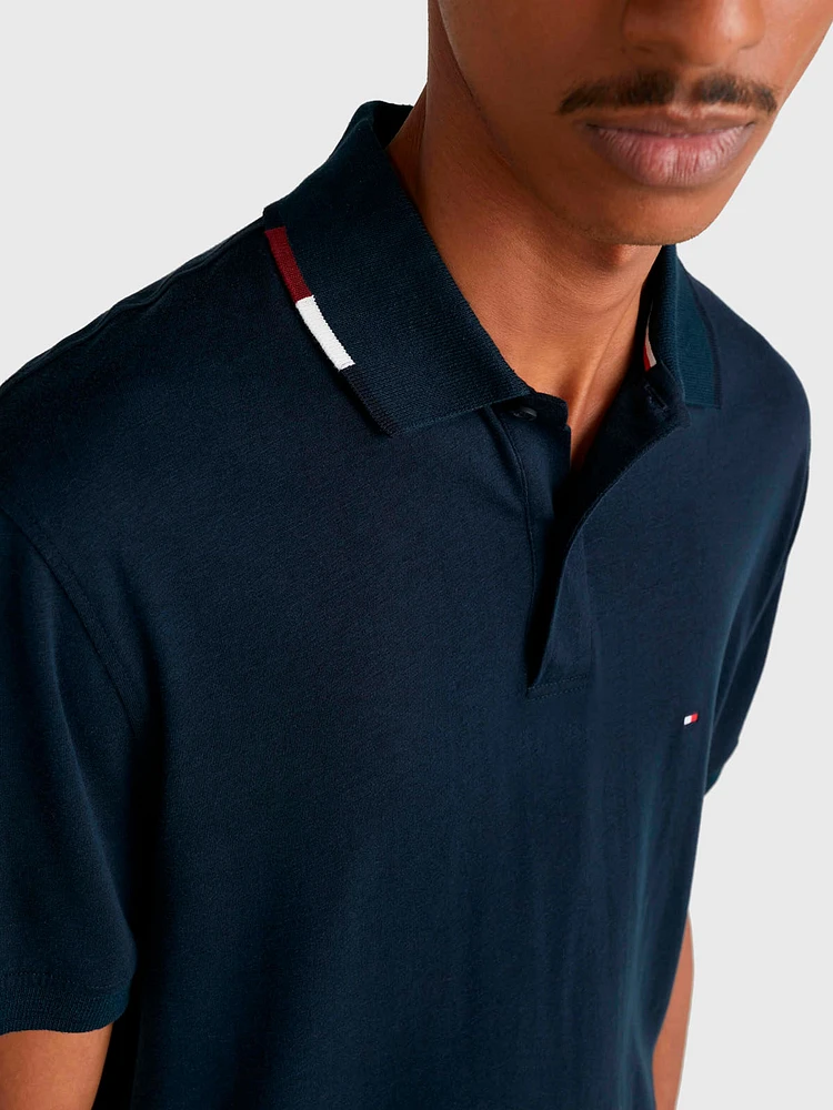 Polo de punto con cuello ribeteado hombre Tommy Hilfiger