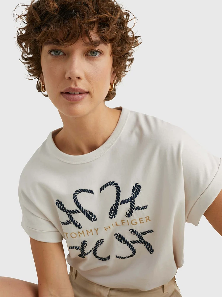 Playera de corte amplio con logo mujer Tommy Hilfiger