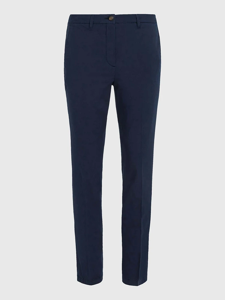 Pantalón chino de sarga con corte slim mujer Tommy Hilfiger