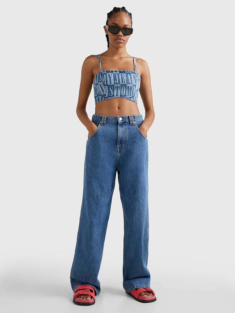 Crop top vaquero con motivo de letras mujer Tommy Jeans