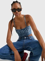 Crop top vaquero con motivo de letras mujer Tommy Jeans