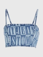 Crop top vaquero con motivo de letras mujer Tommy Jeans