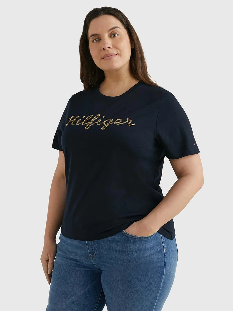 Playera curve de cuello redondo con logo mujer Tommy Hilfiger