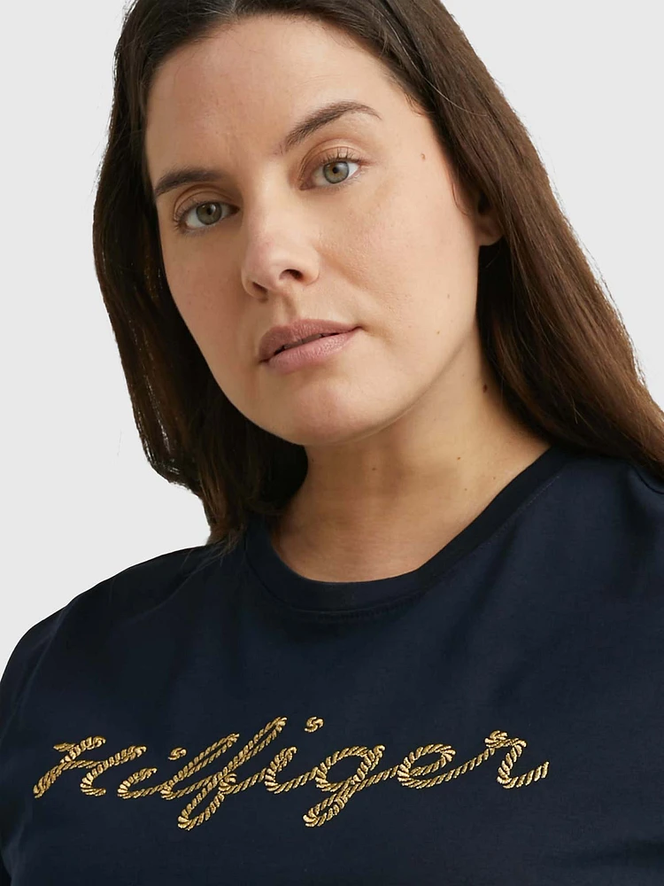 Playera curve de cuello redondo con logo mujer Tommy Hilfiger