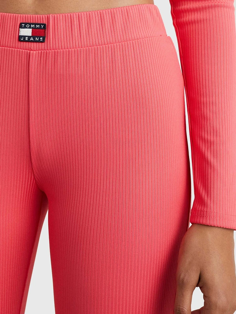 Leggings acanalados con pernera acampanada de mujer Tommy Jeans