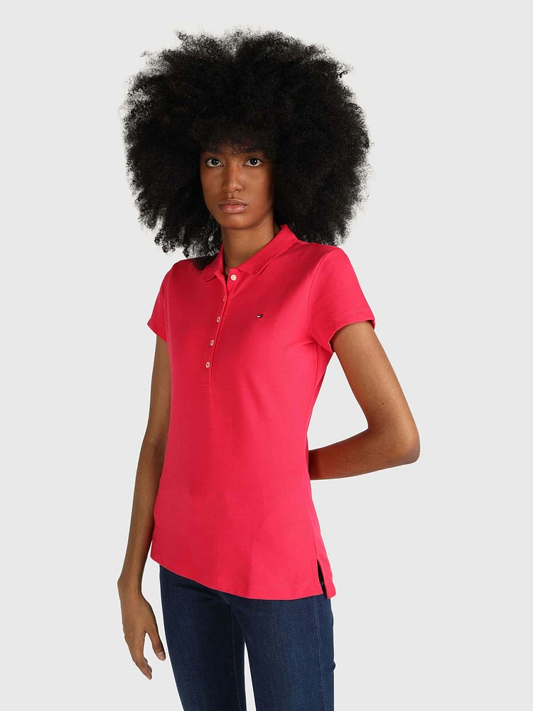 Polo con logo en contraste de mujer Tommy Hilfiger