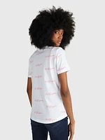 Playera con monograma estampado de mujer Tommy Hilfiger