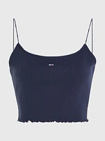 Crop top acanalado de punto pointelle mujer Tommy Jeans