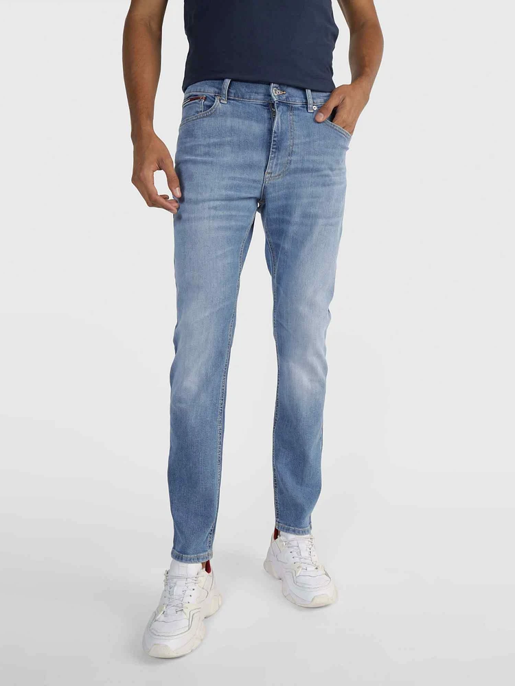 Jeans skinny con logo en bolsillo de hombre Tommy