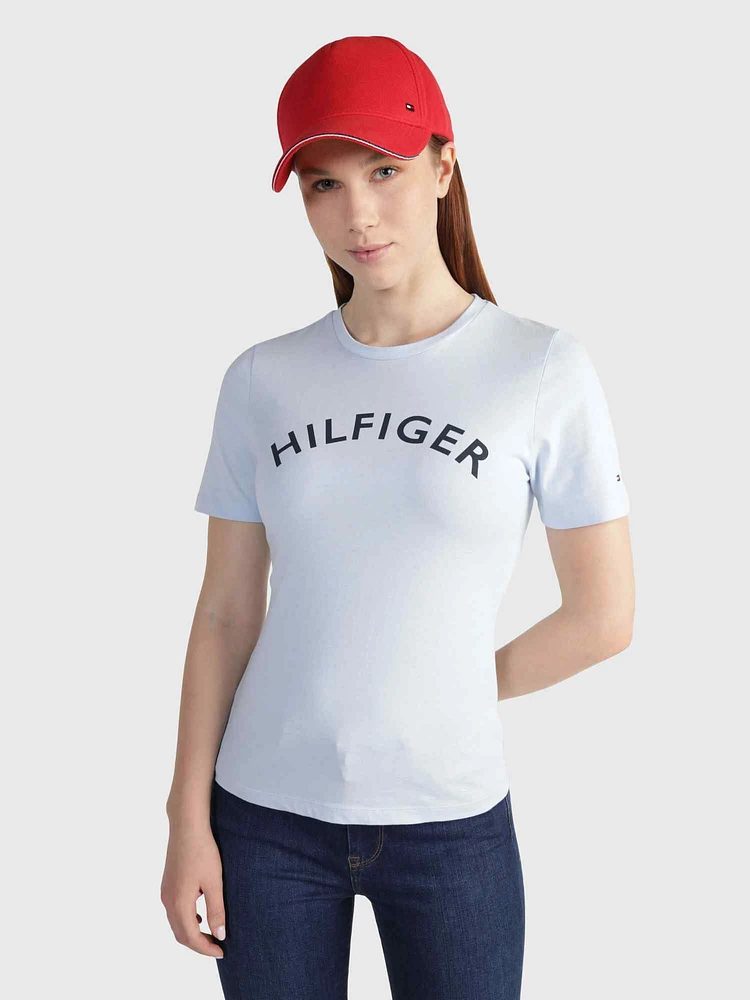 Playera con estampado logo Hilfiger de mujer Tommy