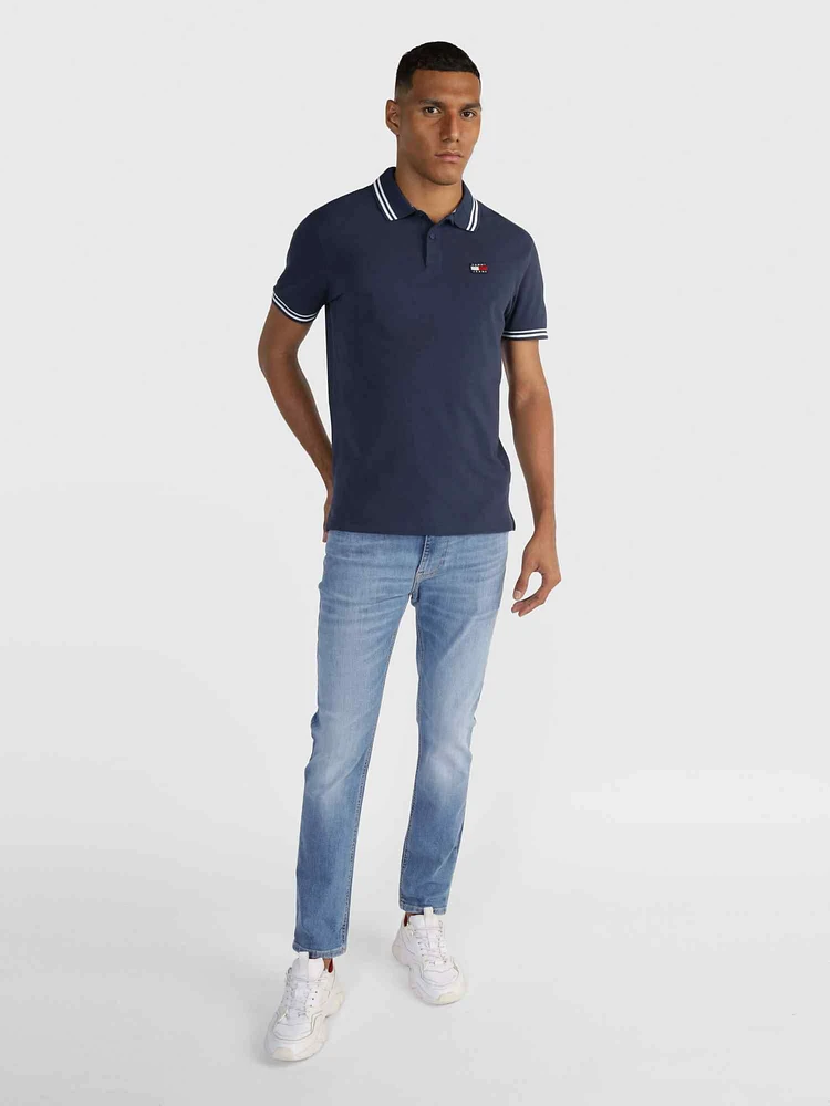 Jeans skinny con logo en bolsillo de hombre Tommy