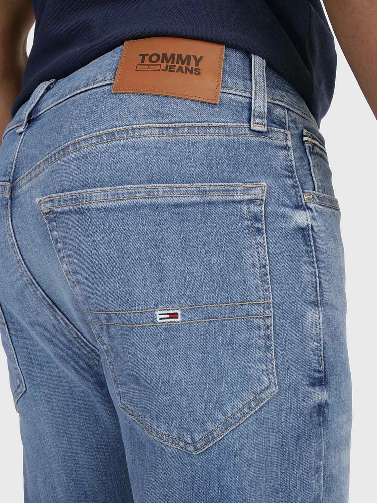 Jeans skinny con logo en bolsillo de hombre Tommy