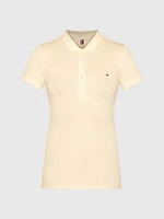 Polo De Algodón Elástico Con Corte Slim Mujer Tommy Hilfiger