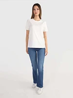 Playera monograma bordado de mujer Tommy Hilfiger