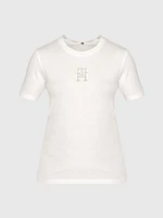 Playera monograma bordado de mujer Tommy Hilfiger