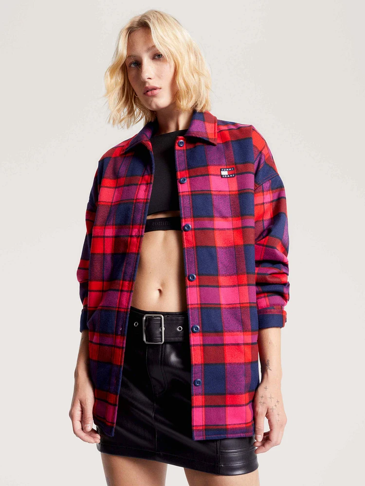 Sobrecamisa de corte oversize con cuadros mujer Tommy Jeans