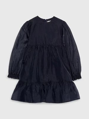 Vestido de organza con corte evasé niña Tommy Hilfiger