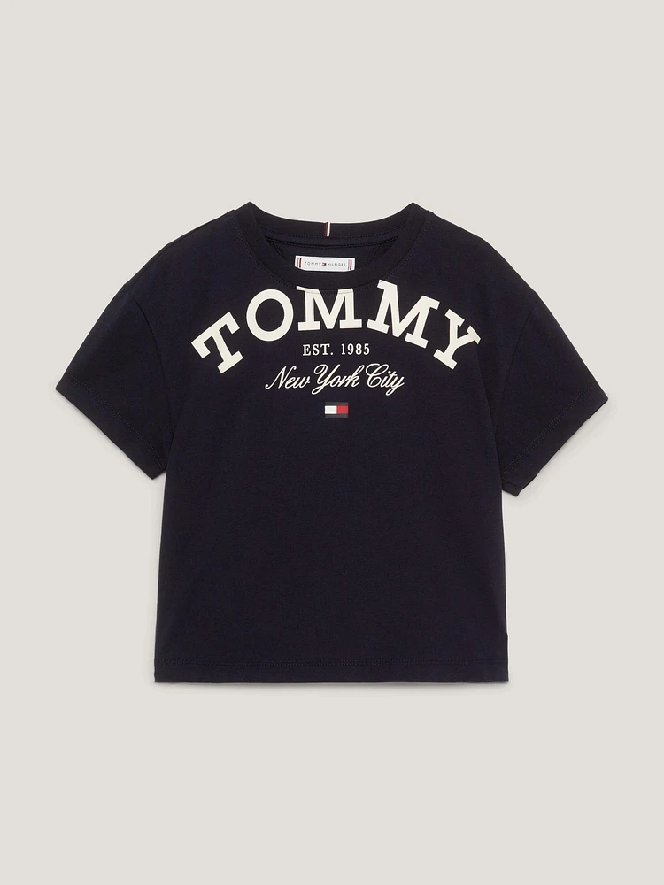 Playera oversize con logo de niña Tommy Hilfiger