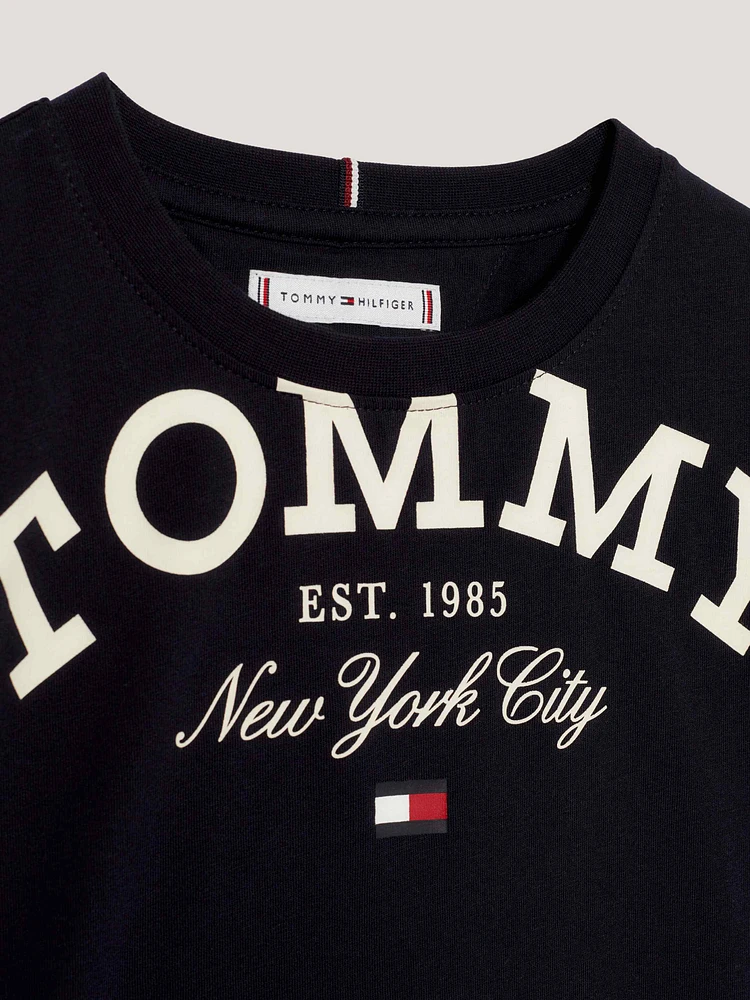 Playera oversize con logo de niña Tommy Hilfiger