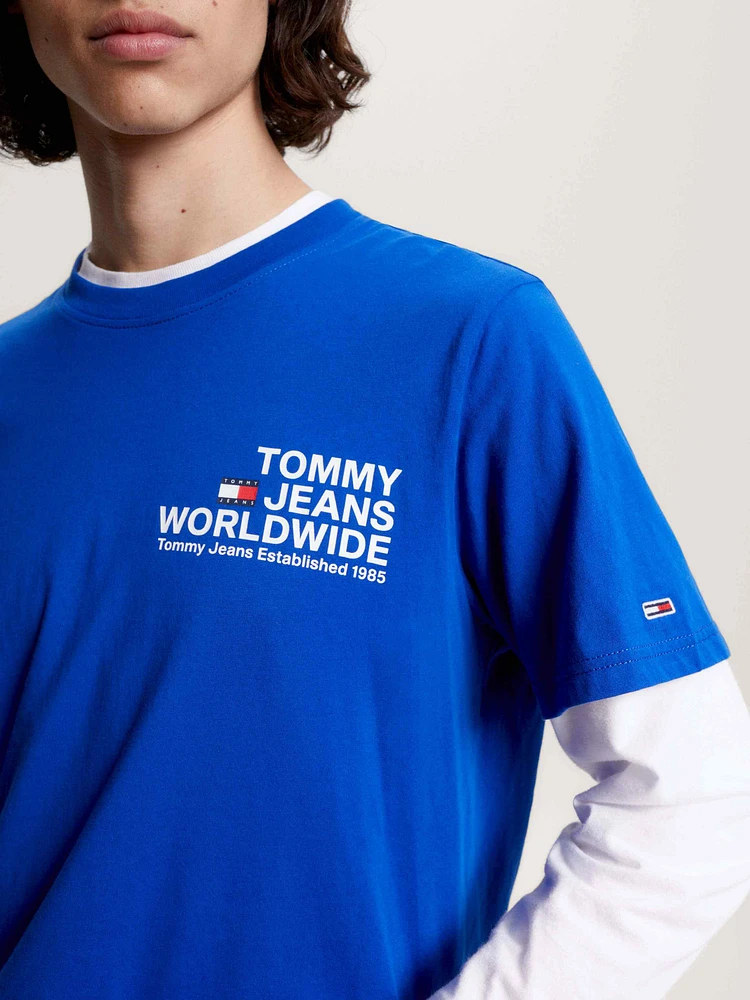 Playera de cuello redondo con logo hombre Tommy Jeans