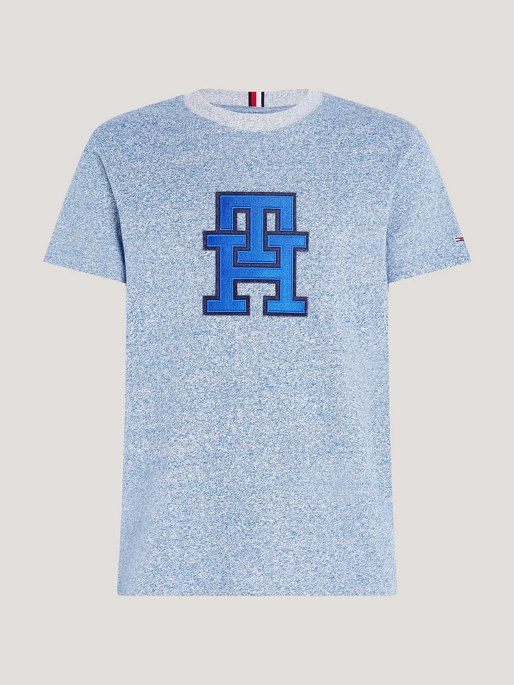 Playera de algodón mouliné con monograma th hombre Tommy Hilfiger