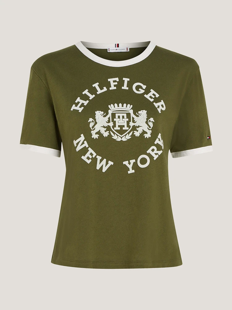 Playera con logo universitario aterciopelado de mujer Tommy Hilfiger