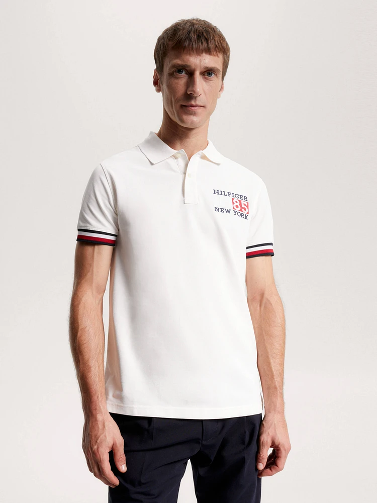 Polo ribeteado de corte slim con logo hombre Tommy Hilfiger