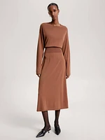 Vestido midi entallado de punto mujer Tommy Hilfiger